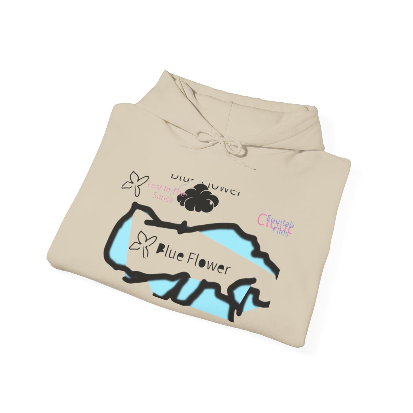 Blue flower cloud Hooded Sweatshirt