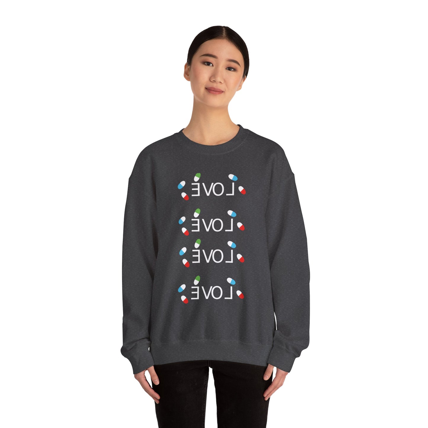 LOVE Colorful Heart Dots Crewneck Sweatshirt
