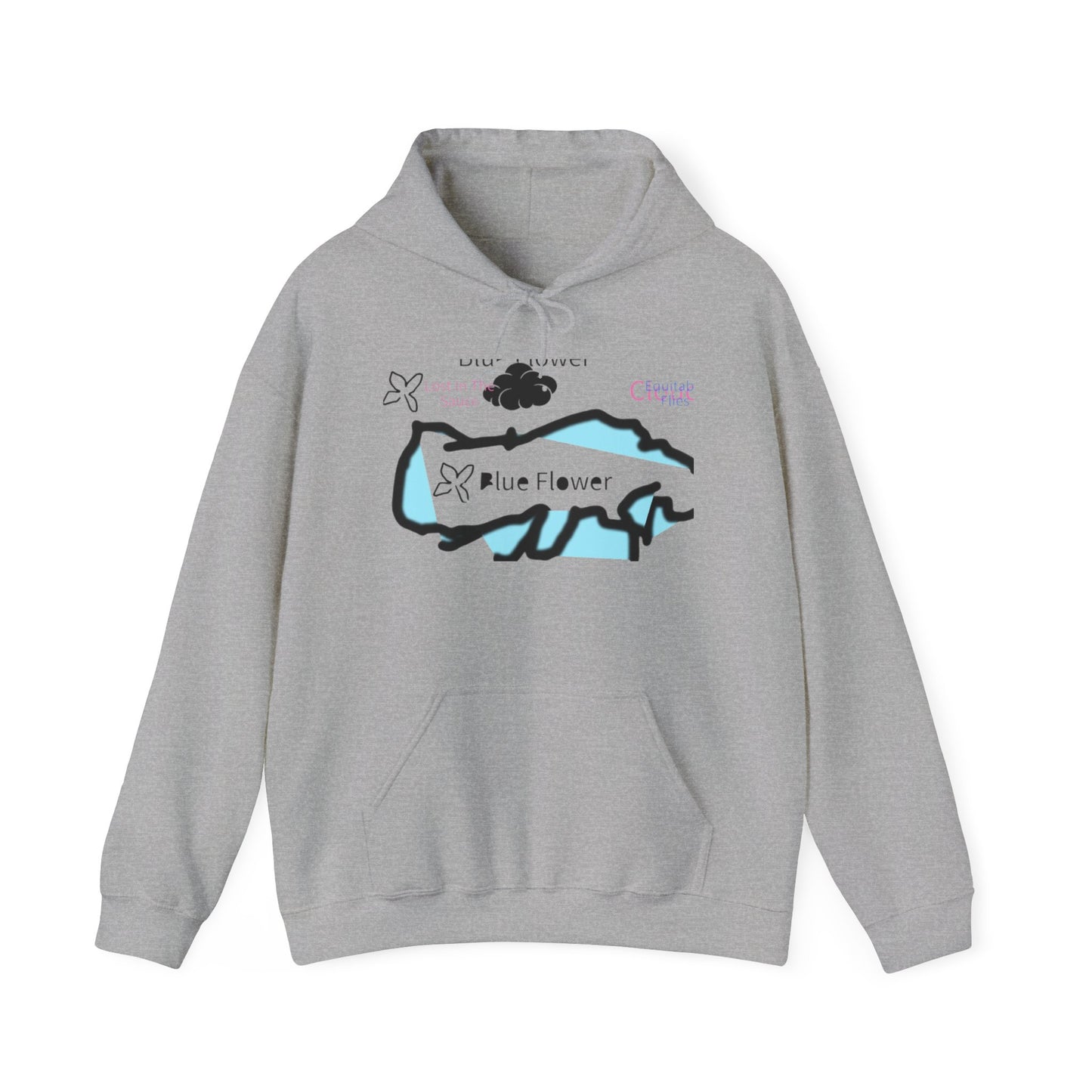 Blue flower cloud Hooded Sweatshirt