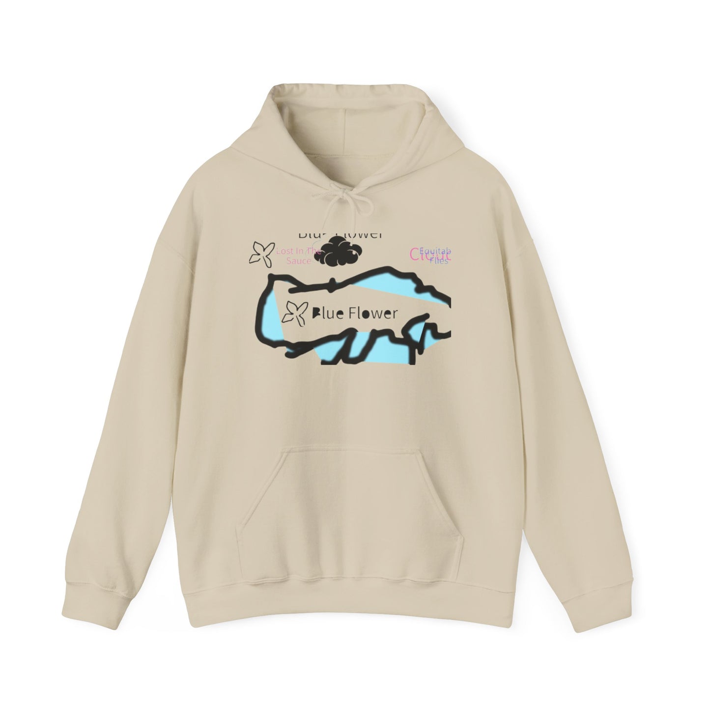 Blue flower cloud Hooded Sweatshirt