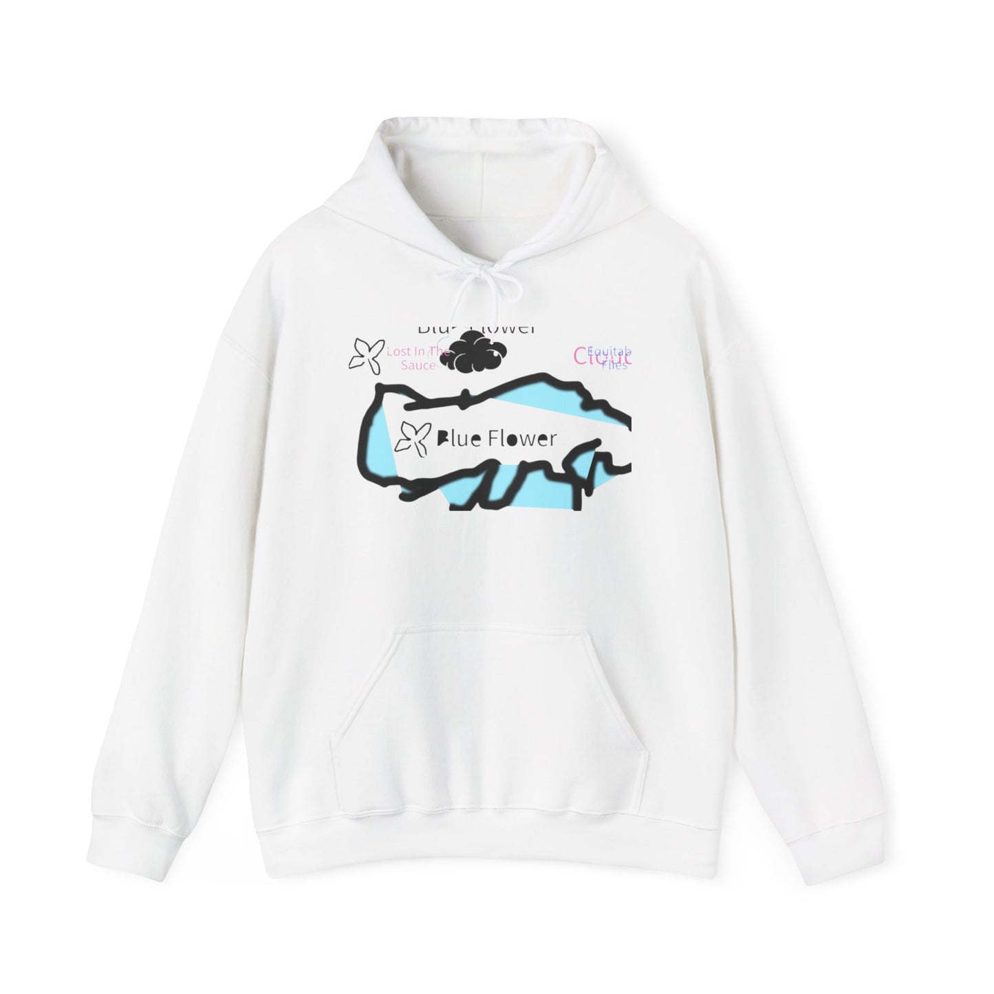 Blue flower cloud Hooded Sweatshirt